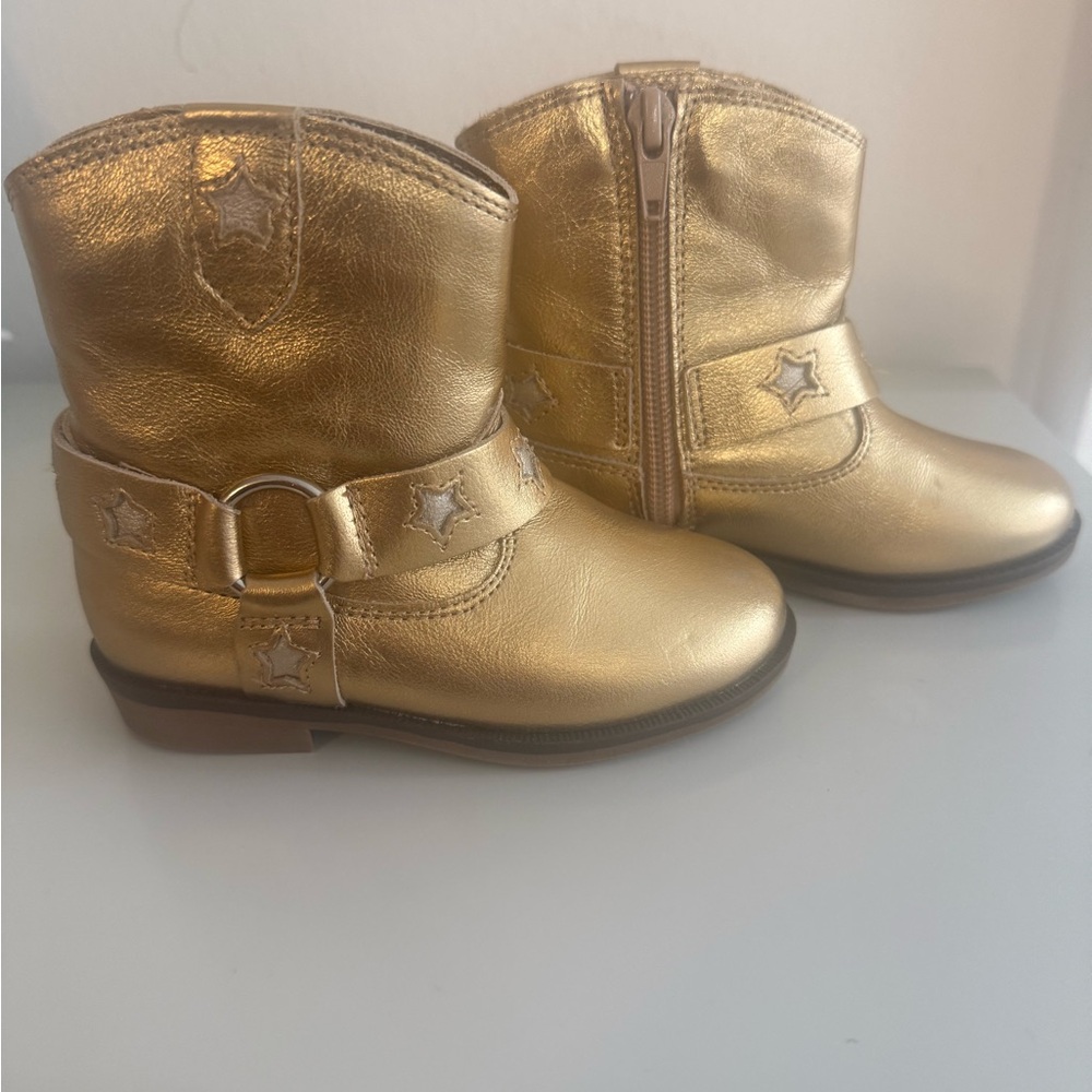 Zara Toddler girls leather cowboy boots size 23